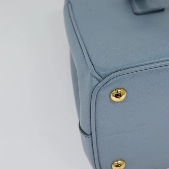 PRADA Galleria Hand Bag Safiano leather 2way Light Blue Gold - Picture 8 of 15